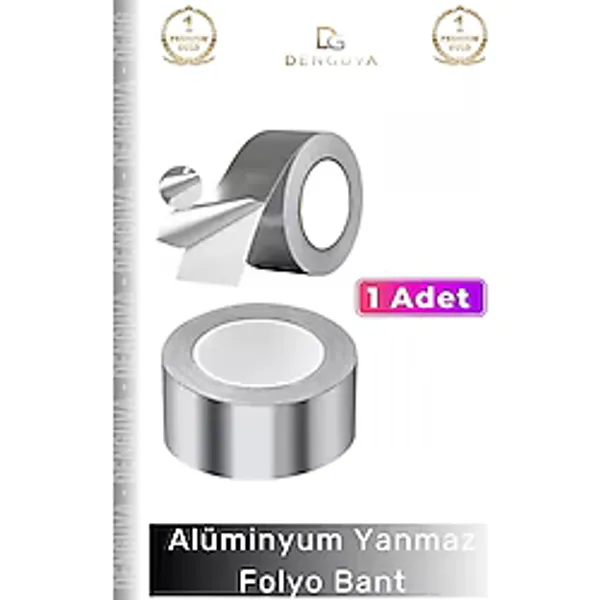 #Folyobant Yanmaz Alüminyum Yüksek Isıya Dayanıklı Yalıtım Sızdırmaz Folyo Bant 45Mm 5Mt - 1 Adet