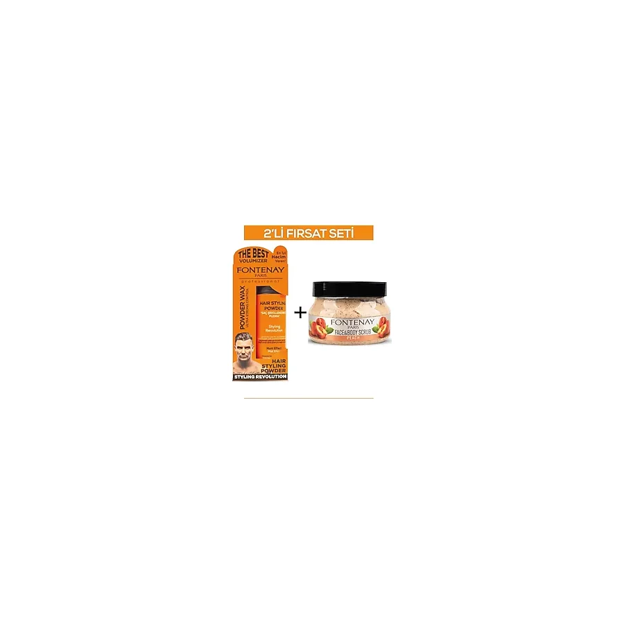 Fontenay Pudra Toz Wax Turuncu 20gr + Face And Body Peeling Scrub Yüz Maskesi Şeftali 350ml 2'Li Set