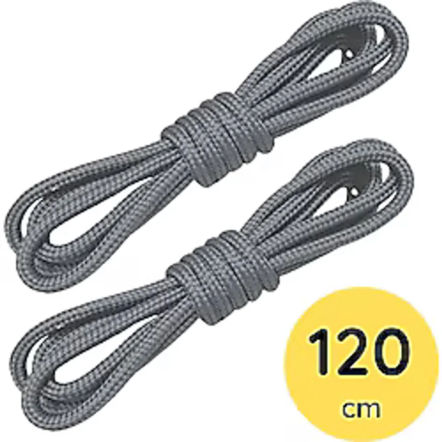 Foottab 120 Cm Gri Yuvarlak Bot Bağcığı, Fitilli Dayanıklı Sağlam Bağcık, Ayakkabı Bağcığı Bağı Ipi