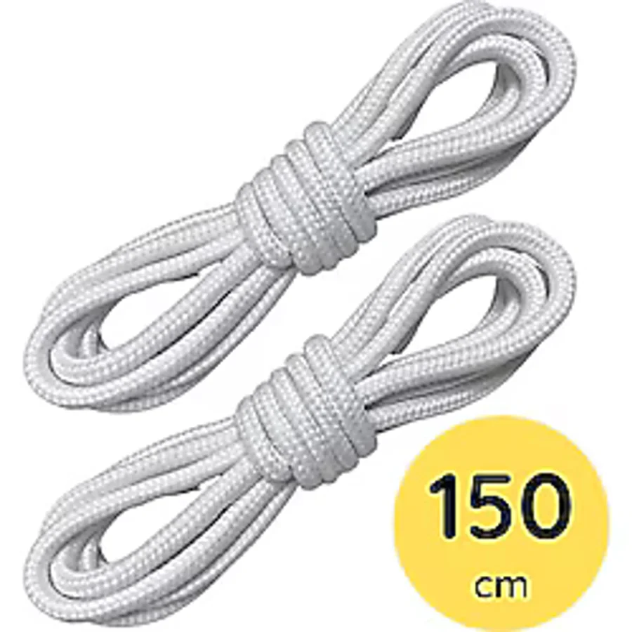 Foottab 150 Cm Beyaz Yuvarlak Bot Bağcığı, Fitilli Dayanıklı Sağlam Bağcık, Ayakkabı Bağcığı Bağı Ipi