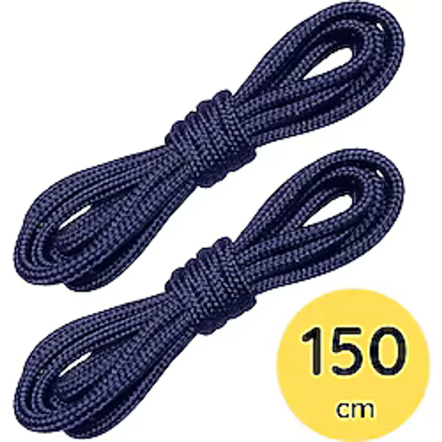 Foottab 150 Cm Lacivert Yuvarlak Bot Bağcığı, Fitilli Dayanıklı Sağlam Bağcık, Ayakkabı Bağcığı Bağı Ipi