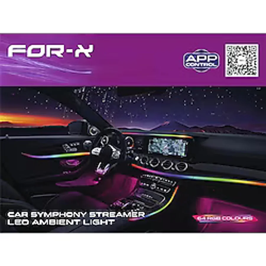 For-x Araç İçi Ambiyans Led Aydınlatma - For-x X-24led64p Animasyonlu 64 Renkli Müziğe Duyarlı Rbg L Çok Renkli