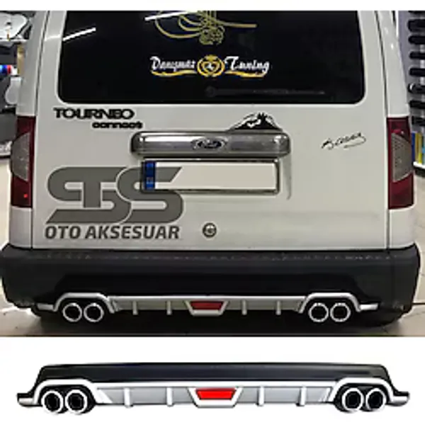 Ford Connect Difuzor Arka Tampon Eki 4 Egzoz Cikisli Gri Tip