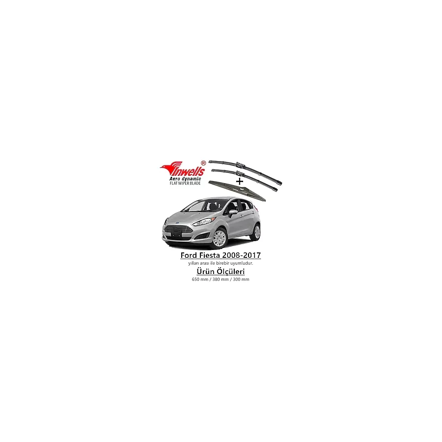Ford Fiesta ÖN+ARKA Muz Silecek Takımı (2008-2017)