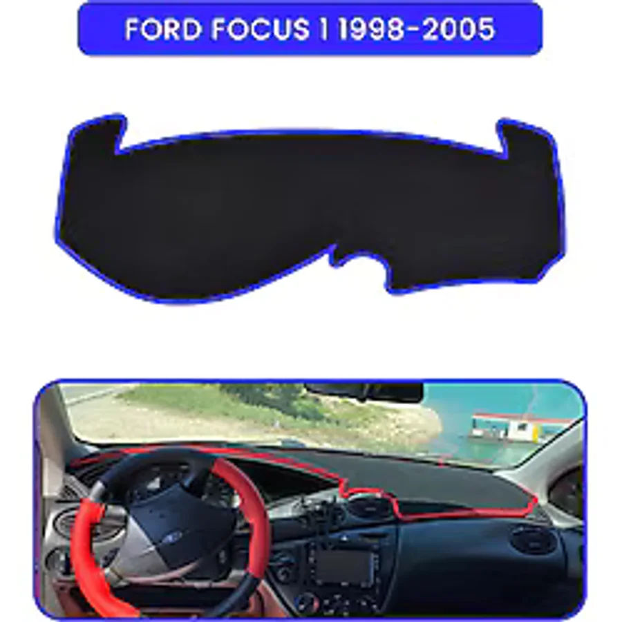 Ford Focus 1 1998-2005 Torpido Koruma Halısı Mavi Kenar