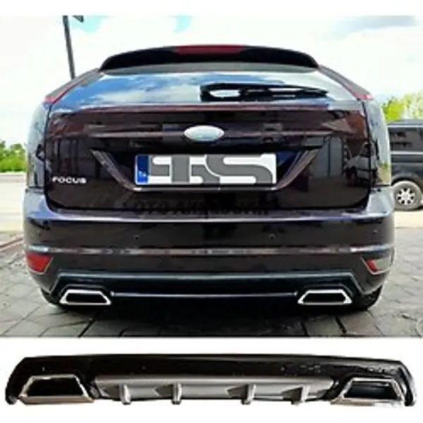 Ford Focus 2 Hb Difuzor Arka Tampon Eki 2 Egzoz Cikisli Gri Lux Tip