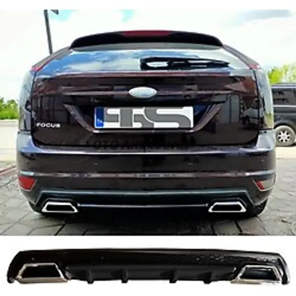 Ford Focus 2 Hb Difuzor Arka Tampon Eki 2 Egzoz Cikisli Siyah Lux Tip