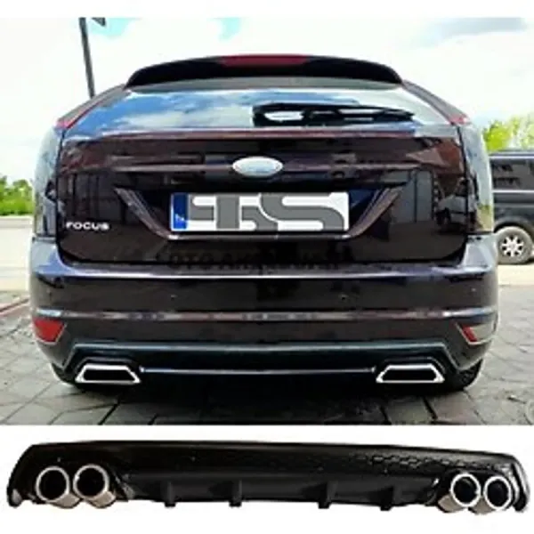 Ford Focus 2 Hb Difuzor Arka Tampon Eki 4 Egzoz Cikisli Siyah Lux Tip