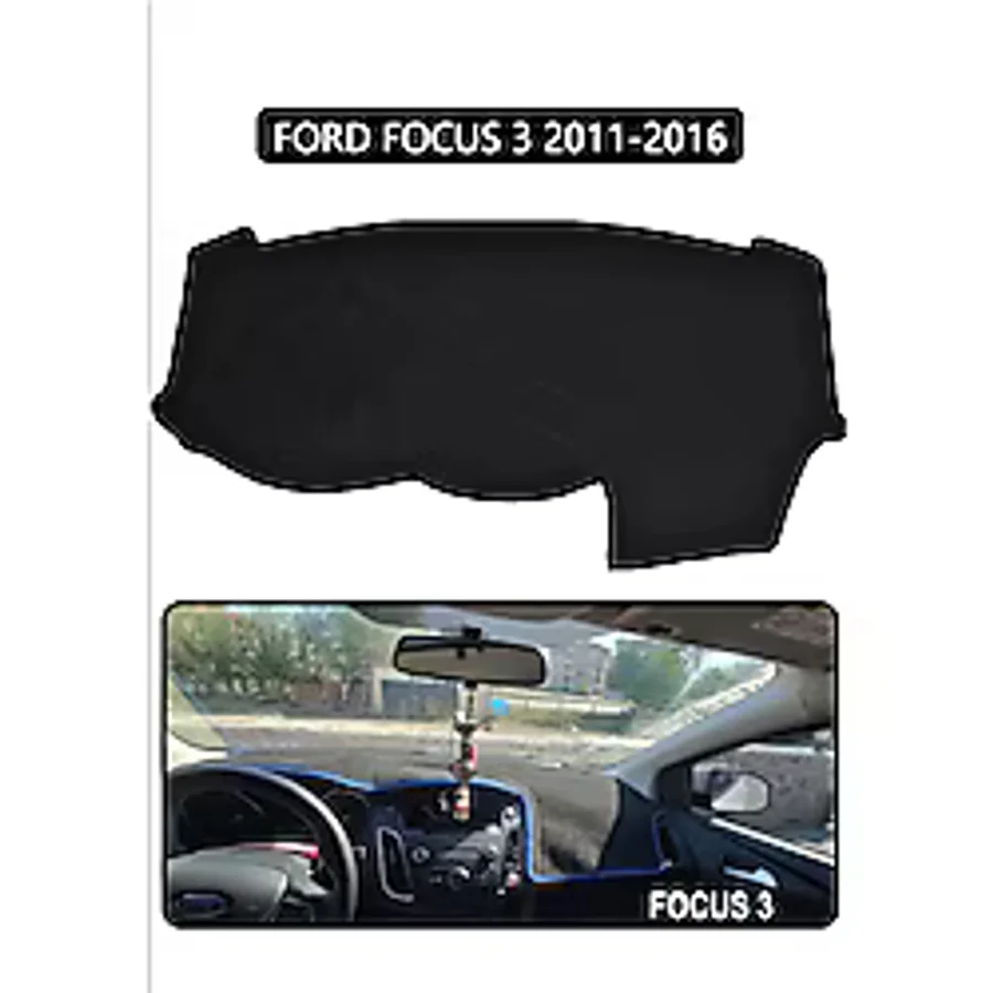 Ford Focus 3 2011-2016 Torpido Koruma Halısı Siyah Kenar