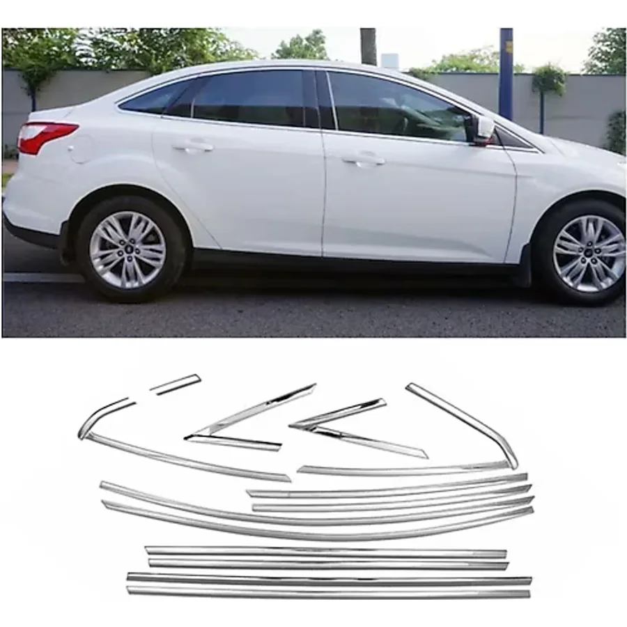 Ford Focus 3 Sedan Krom Cam Çerçevesi 2011-2017 (16 Parça)