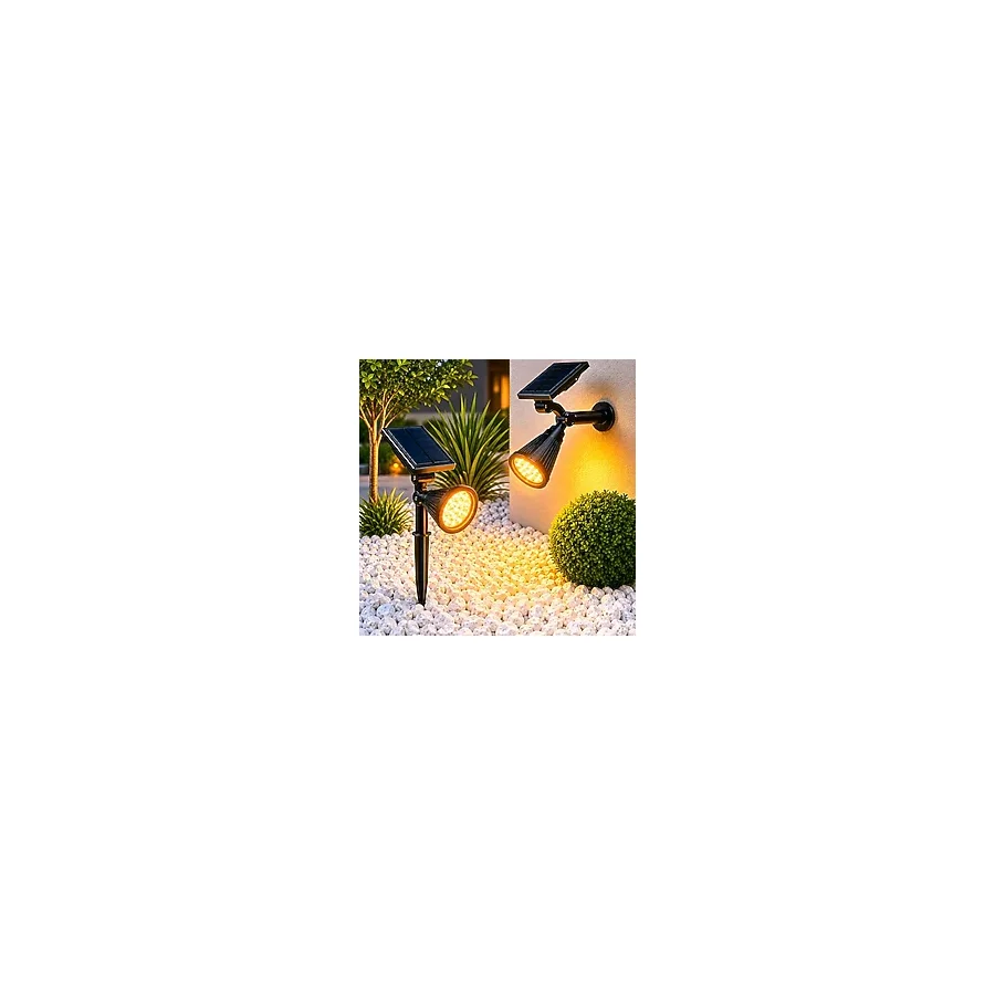 Forlife AMBER18 LED Spot Güneş Enerjili Bahçe Aydınlatma Lambası, Fotoselli, Spike Aplik, 18W Su Geçirmez Dış Mekan Solar Lamba, Ağaç, Veranda, Garaj, Havuz, Duvar Ve Zemin Montajına Uygundur 42 CM