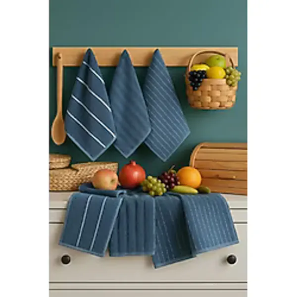 Formeya 6 Adet Mutfak Havlusu Takımı - Mutfak Havlusu - El Havlusu Seti 30 x 50 cm - 30 x 50 cm - Lacivert