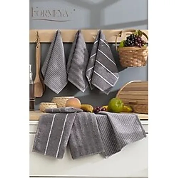 Formeya Sophia 6'lı 30x50 Cm Mutfak Havlusu Seti Antrasit