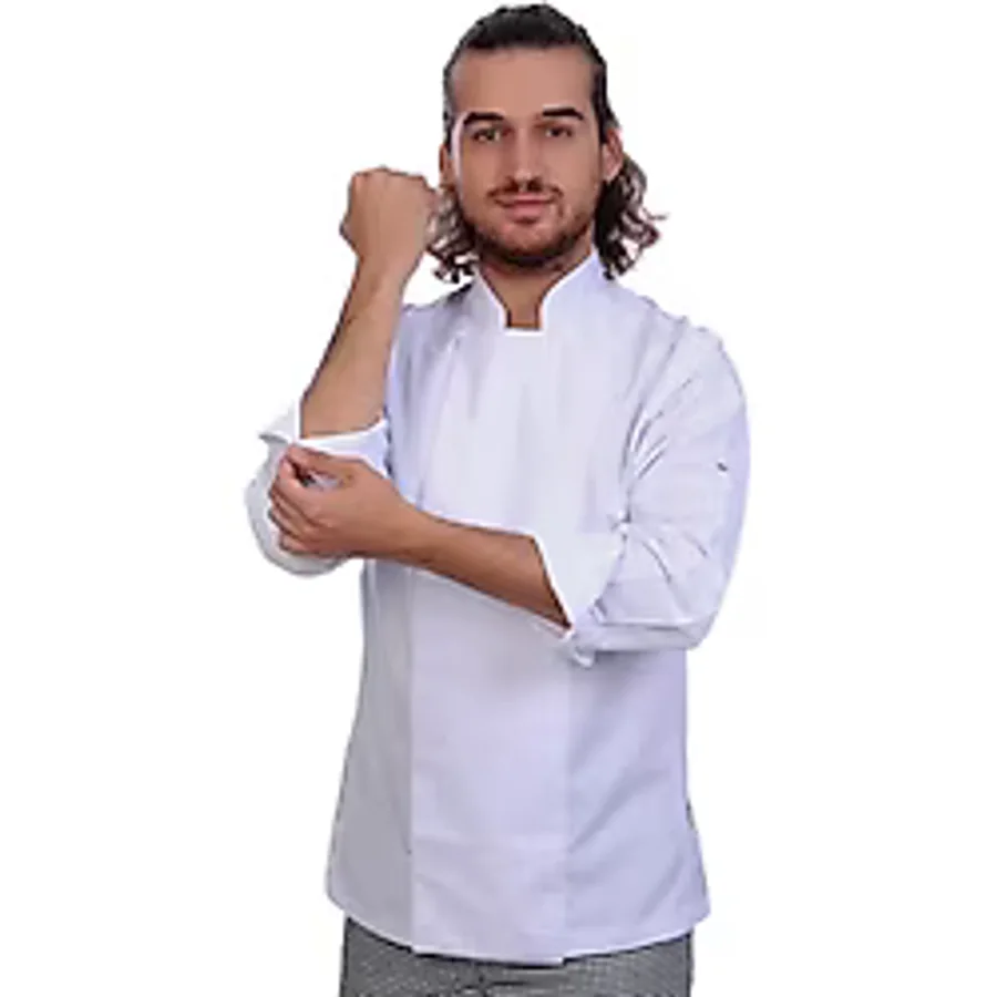 Formteks Unisex Aşçı Ceket Koltuk Altı Fileli Beyaz