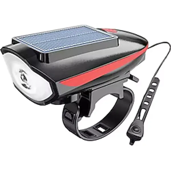 Forte GT Bisiklet Ön Farı 250 Lm Korna 140db Usb Solar Şarjlı Kırmızı Xbyc 6163
