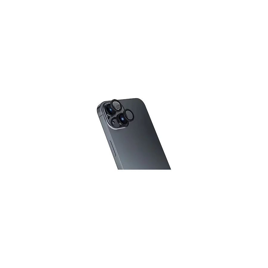 Forzacase Apple Uyumlu iPhone 15 İle Kamera Camı Lens Koruyucu Halka Seti - Fc381 Siyah