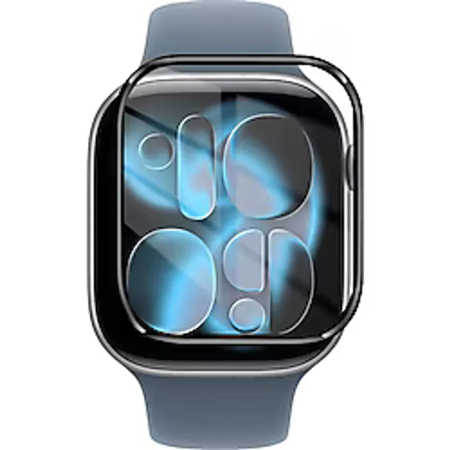 Forzacase Apple Watch 11 46mm ile uyumlu Çerçeveli Tam Kaplayan 3D Pet Ekran Koruyucu Film - FC016