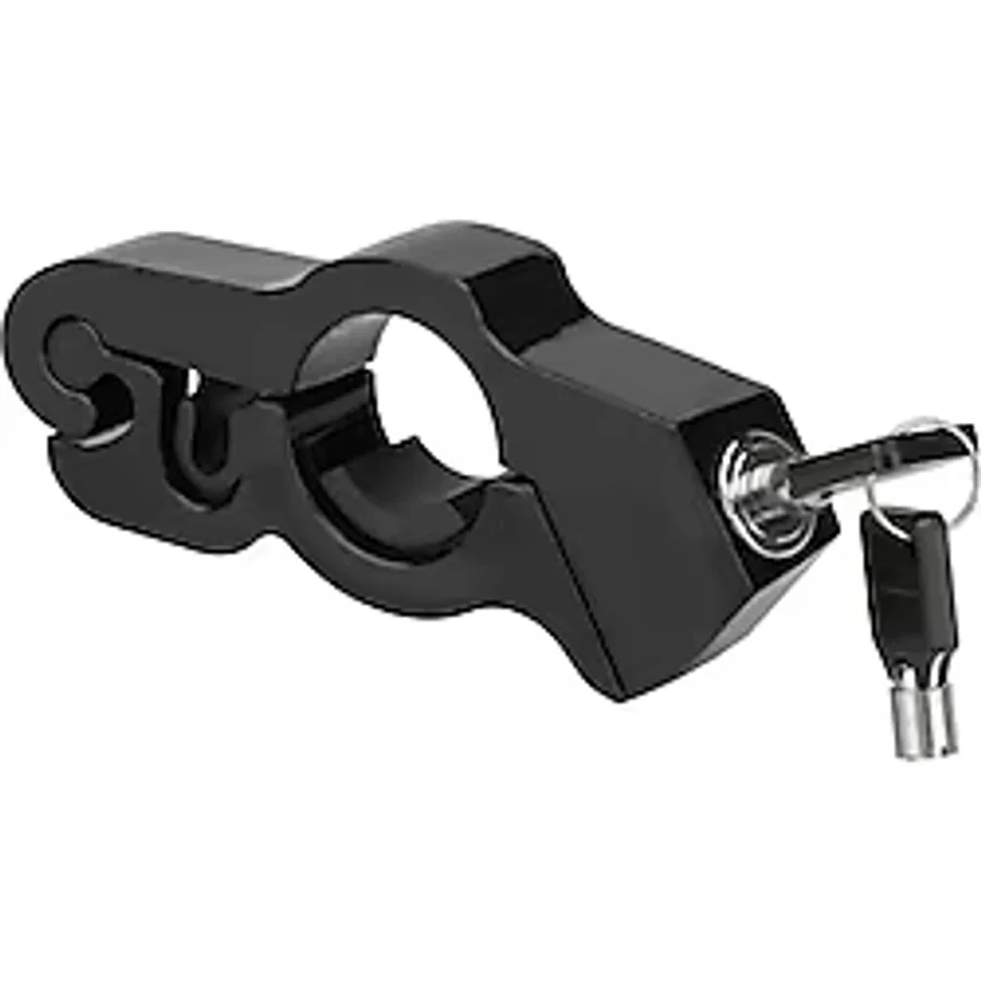 Forzacase Universal Metal Motosiklet Kilidi 2 Anahtarlı Gidon ve Fren Kilit - FC1002 - Siyah
