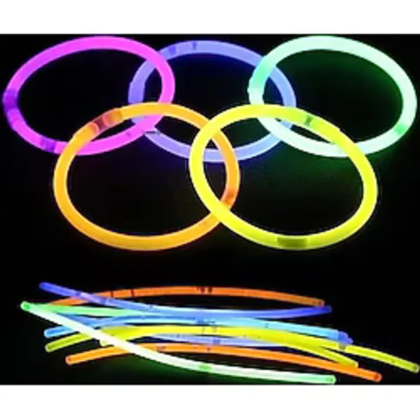 Fosforlu Neon Glow Stick LED Bileklik - Çubuk 100'LÜ Paket - Çok Renkli