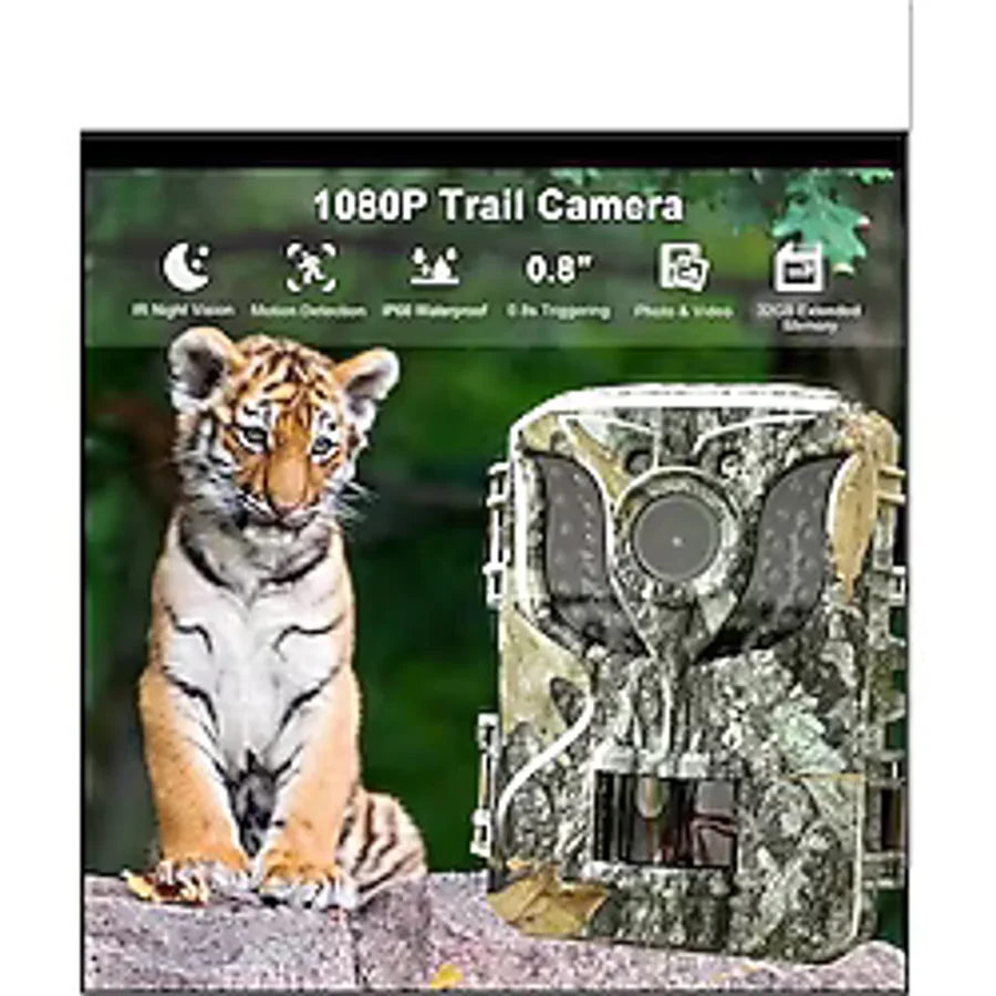 Fotokapan Kamera 16MP Full Hd 1080P Gece Görüşlü 2 Inç LCD Ekran Su Geçirmez Trail Camera