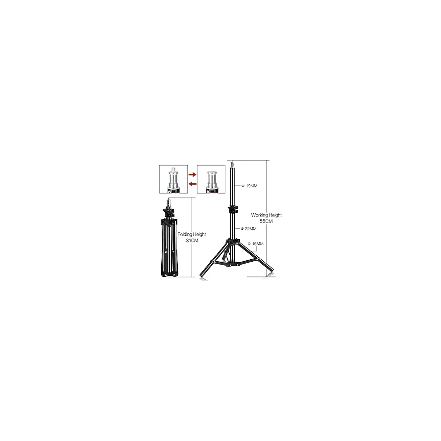 Fototek 2 m Light Stand Profesyonel Işık Ayağı 200 cm 3 kg Kapasiteli