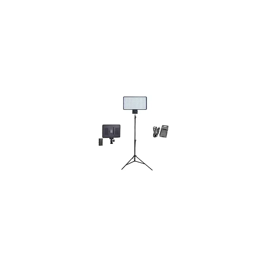 Fototek Pro Led-320 Video Kamera Işığı Tepe Lambası Led Işık + 2 Metre Işık Ayağı F770 Batarya Ve Şarj