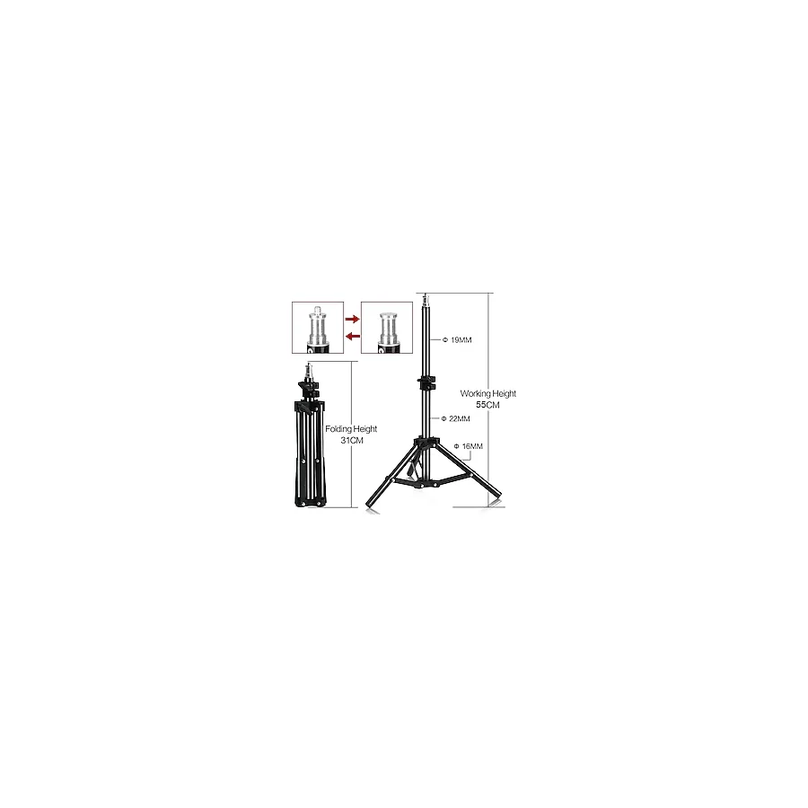 FototekFotograf 2 Metre Light Stand Profesyonel Işık Ayağı 200 Cm 3 Kg Kapasiteli 2m Işık Ayağı