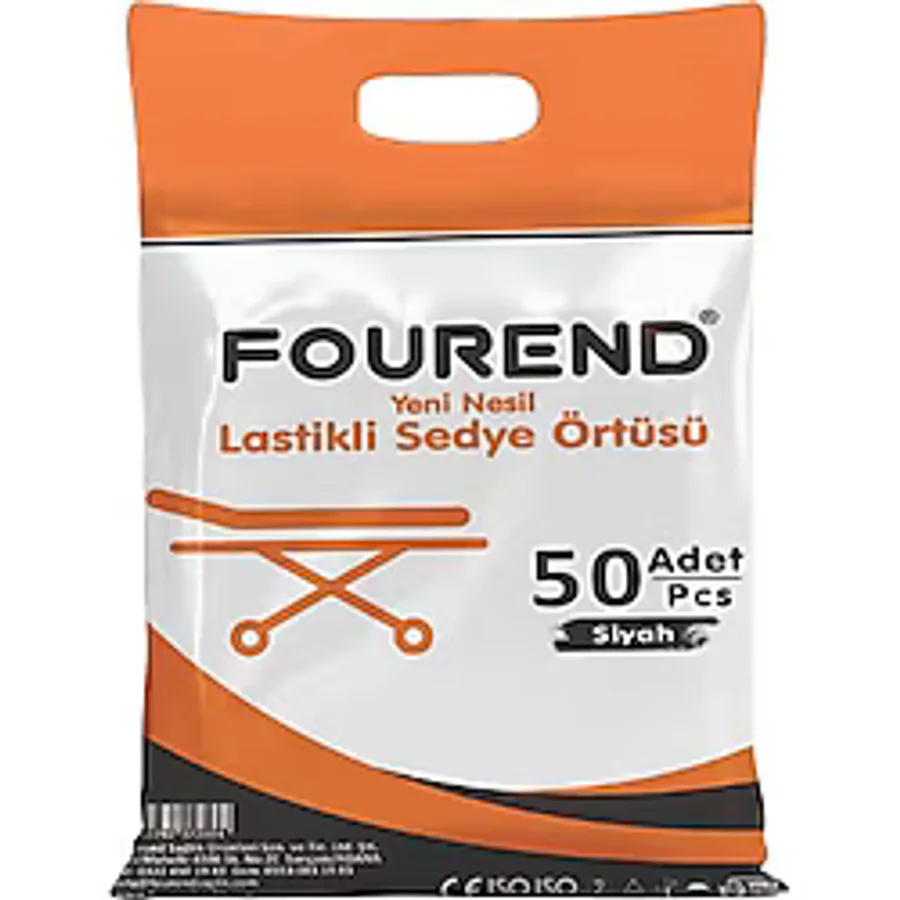 Fourend Yeni Nesil Lastikli Siyah Sedye Örtüsü 50'li Paket