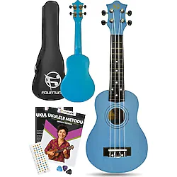 Fourtune Loki SP-21BL Soprano Mavi Ukulele Seti (Başlangıç Seviye) (Mavi)