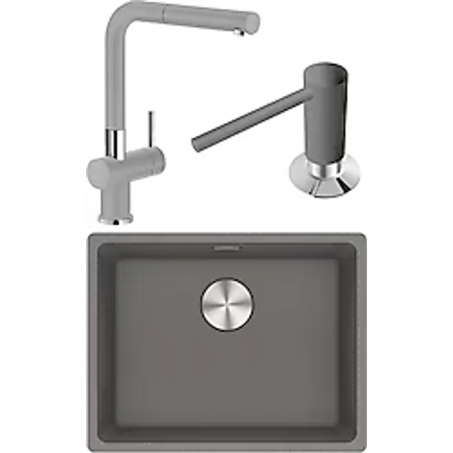 Franke Maris MRG 210/110-52 Granit Eviye + Actıve Plus Doccia Armatür + Sıvı Sabunluk