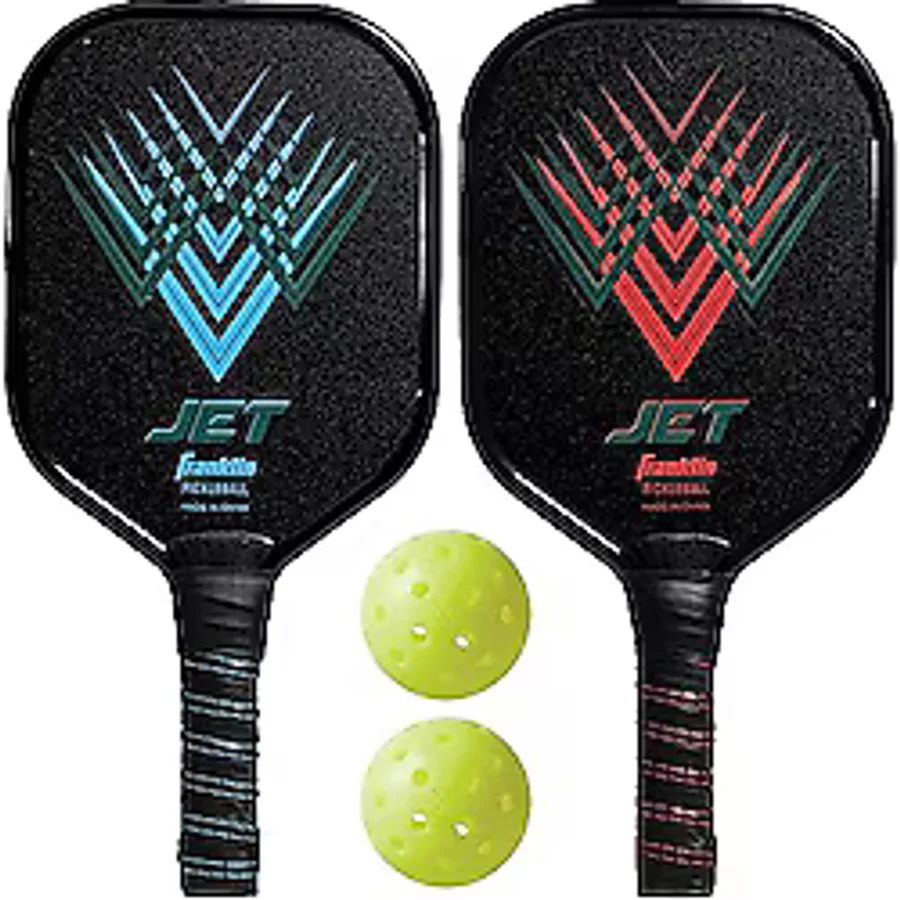 Franklin Sports Pickleball Kürek ve Top Seti - Alüminyum - Jet - 2 Oyuncu - USAPA Onaylı, Çok Renkli, Tek Boyut