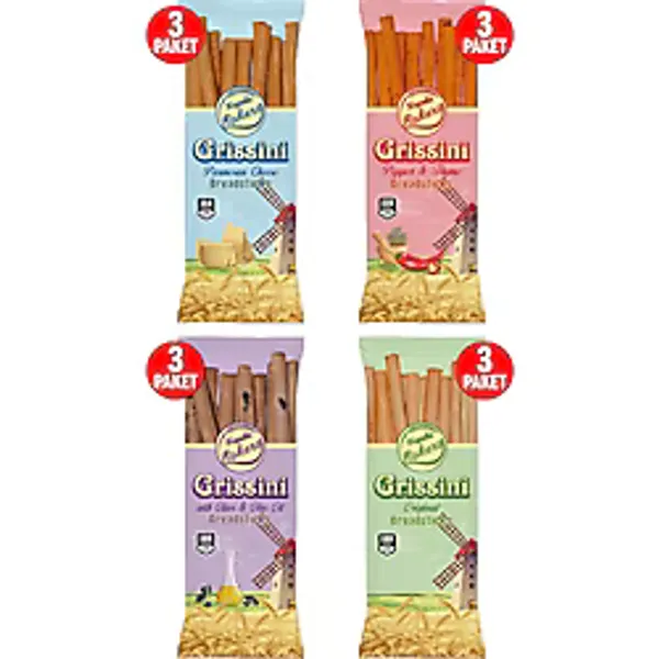 Frapella Grissini Deneme Paketi Dört Çeşit & Galeta 70 Gr. X 12 Adet
