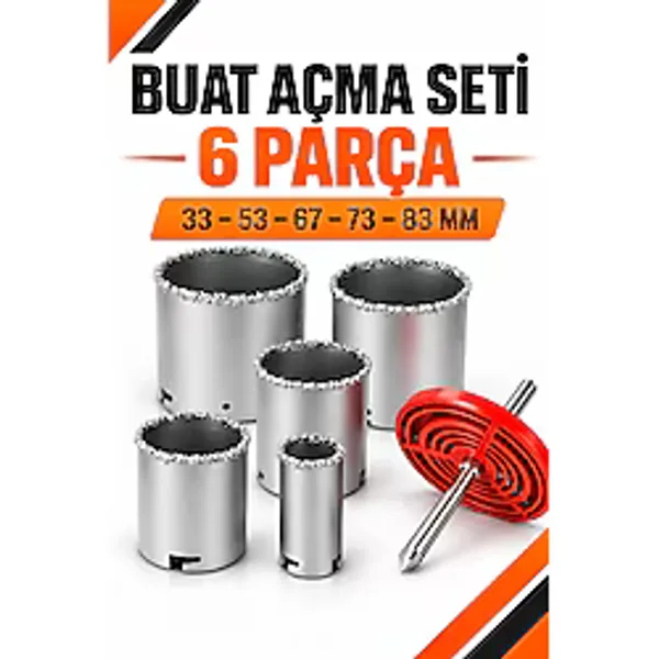 FREED TOOLS 6 parça Beton Delme Buat açma Panç seti