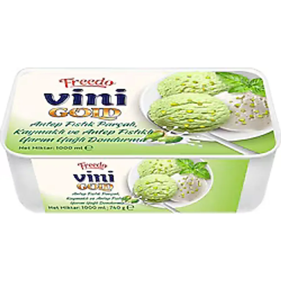 Freedo Vini Gold Antep Fıstıklı Kaymaklı Dondurma 1000 ml