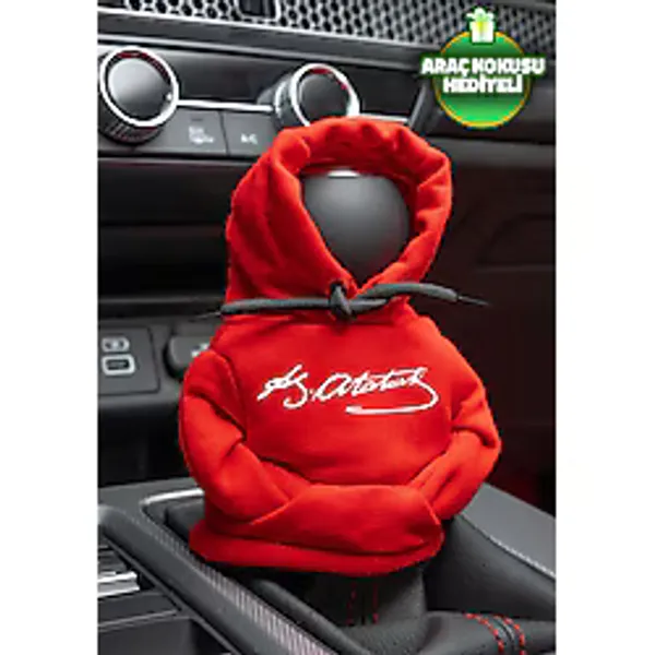 Freeyez Atatürk İmza Kırmızı Vites Hoodie Araç Vites Kıyafeti Vites Poları Oto Aksesuarı Vites Topuzu Sweat