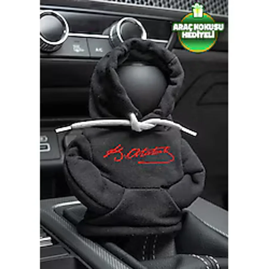 Freeyez Atatürk İmza Siyah Kırmızı Vites Hoodie Araç Vites Kıyafeti Vites Poları Oto Aksesuarı Vites Topuzu