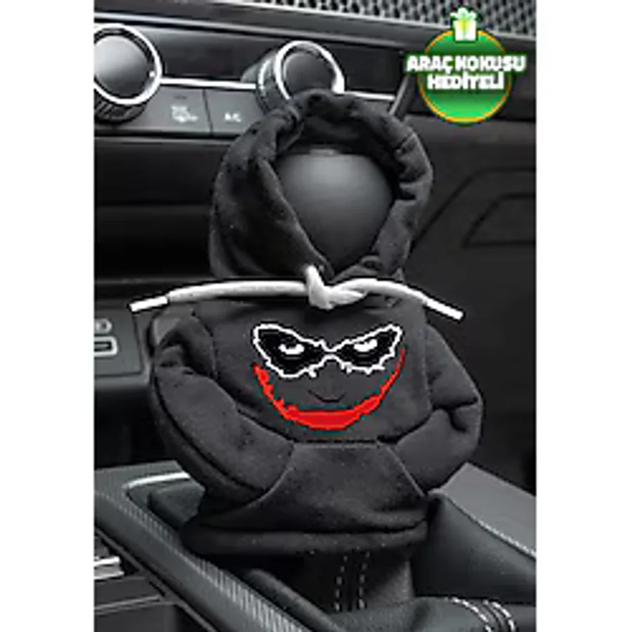 Freeyez DC Comics Joker Siyah Vites Hoodie Araç Vites Kıyafeti Vites Poları Oto Aksesuarı Vites Topuzu