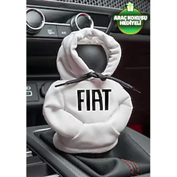 Freeyez Fiat Logo Beyaz Vites Hoodie Araç Vites Kıyafeti Vites Poları Oto Aksesuarı Vites Topuzu Sweatshirt