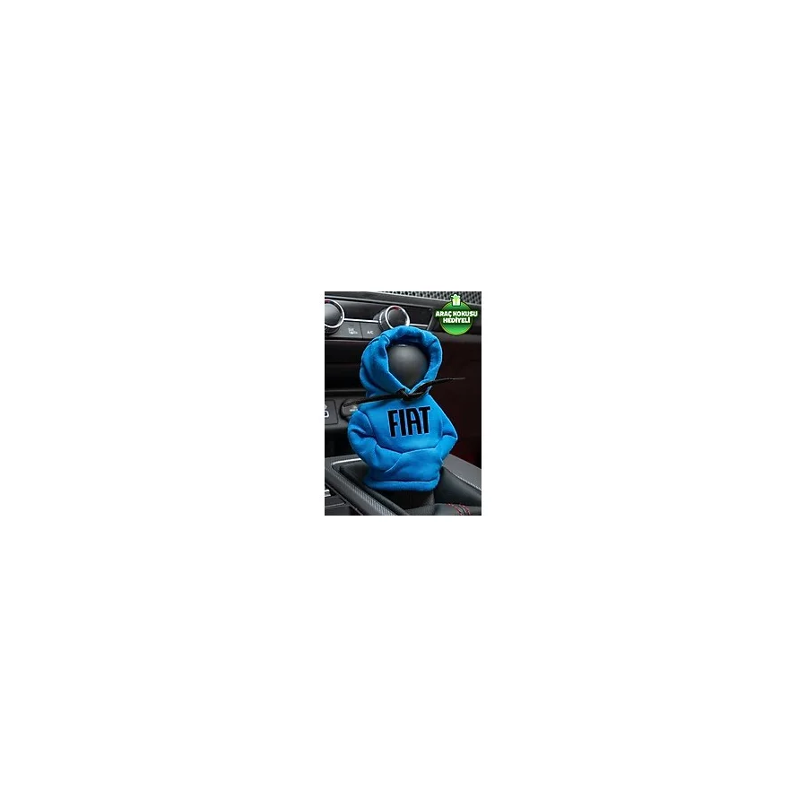 Freeyez Fiat Logo Mavi Siyah Vites Hoodie Araç Vites Kıyafeti Vites Poları Oto Aksesuarı Vites Topuzu Sweat