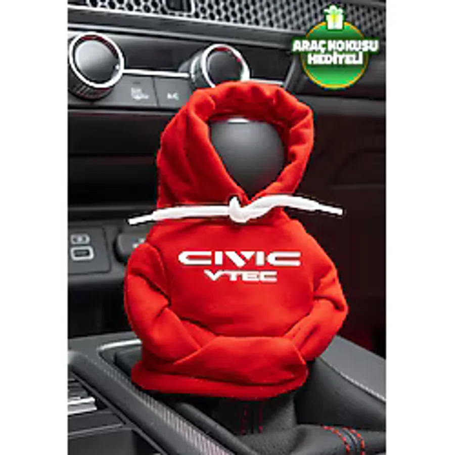 Freeyez Honda Civic Kırmızı Beyaz Vites Hoodie Araç Vites Kıyafeti Vites Poları Oto Aksesuarı Vites Topuzu