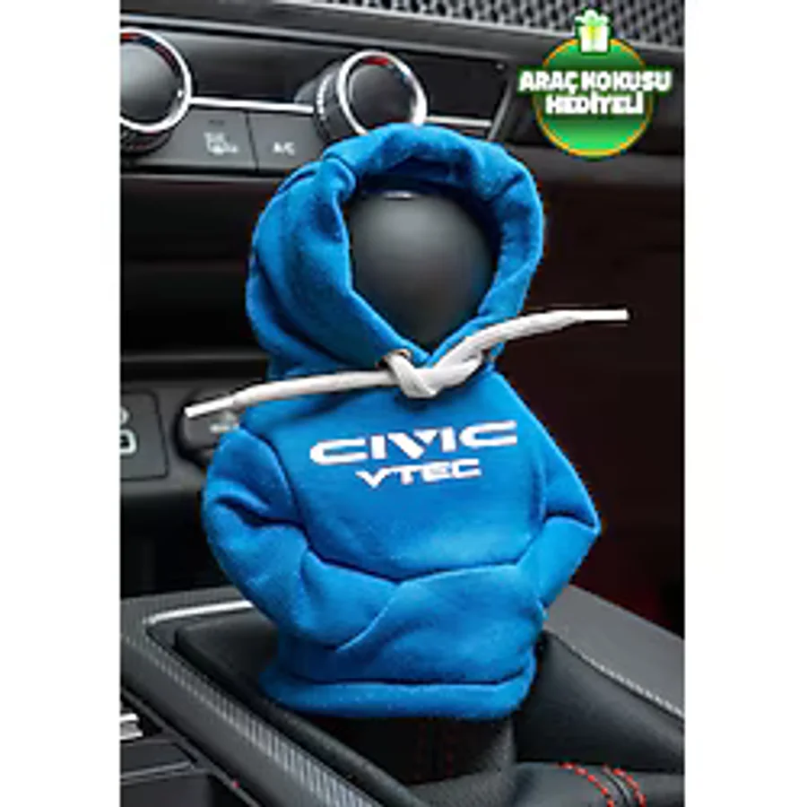 Freeyez Honda Civic Mavi Vites Hoodie Araç Vites Kıyafeti Vites Poları Oto Aksesuarı Vites Topuzu Sweat