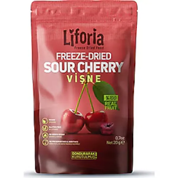 Freeze Dried Tane Vişne- Dondurularak Kurutulmuş Meyve-Freeze Dry Kuru MEYVE 20GR - 20 gr