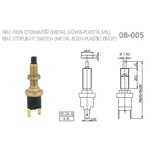 FREN MÜŞÜRÜ FIAT (METAL GÖVDE -PLASTİK MİL)