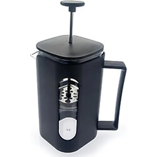 French Press Kahve Demleme Ekipmanı, 350 Ml, Siyah, Cam Isıya Dayanıklı Cam, Paslanmaz Çelik Filtreli, Siyah Renkli Kahve ve Bitki Çayı Demliği - 0-Kahverengi