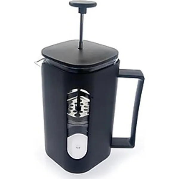 French Press Kahve Demleme Ekipmanı, 350 Ml, Siyah, Cam Isıya Dayanıklı Cam, Paslanmaz Çelik Filtrel