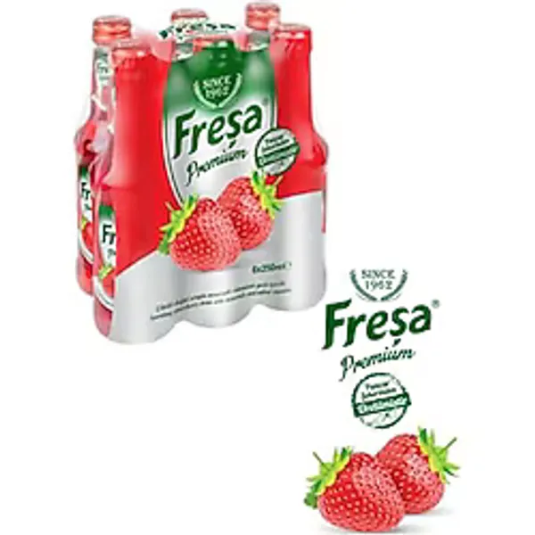 FREŞA Freşa Premium Çilekli Vitaminli Doğal Zengin Mineralli Gazlı İçecek 250ml x 6 Adet