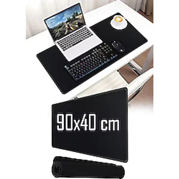 Fresh Moon Mouse Pad 90x40 Gaming Klavye Fare Altlığı Siyah Uzun Mausepad Kaymaz Masa Matı Oyuncu Aksesuarı