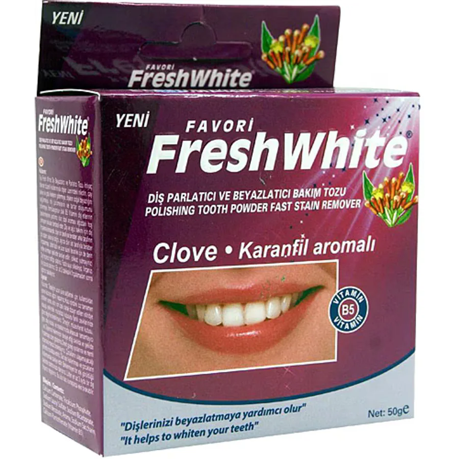 Fresh White Beyazlatıcı ve Parlatıcı Karanfil Diş Tozu 50 gr
