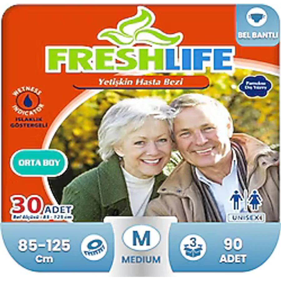 Freshlife Belbantlı Orta Boy M 30'lu 3 Adet Hasta Bezi