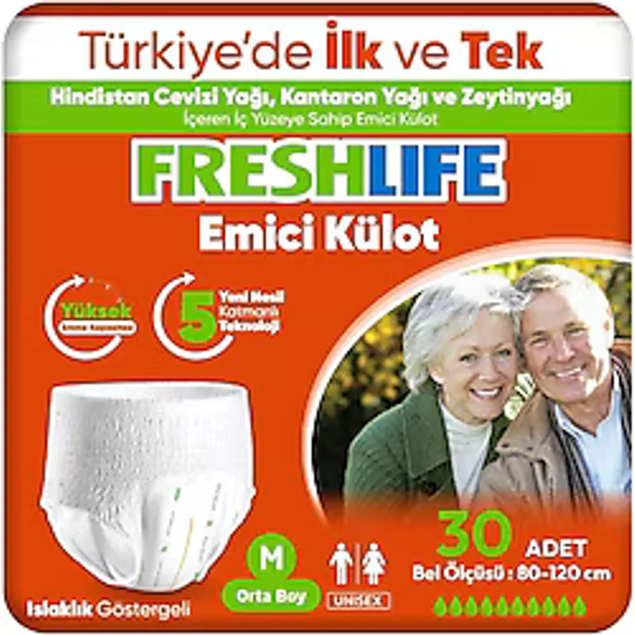 Freshlife Emici Külot Orta Boy M 30'lu 4 Adet Hasta Bezi